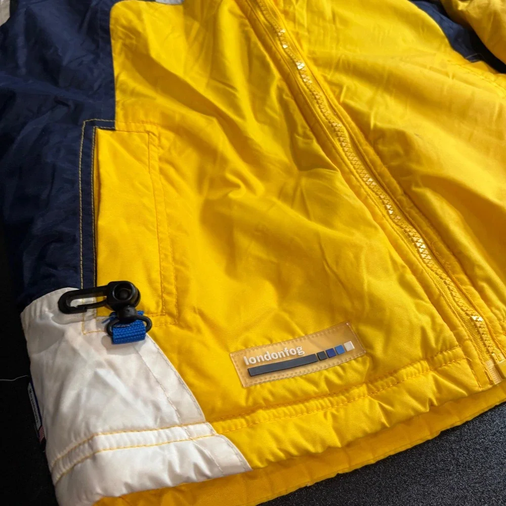 London fog vintage ski jacket yellow 2 in 1 fleece sweater size 4‎ S Waterproof